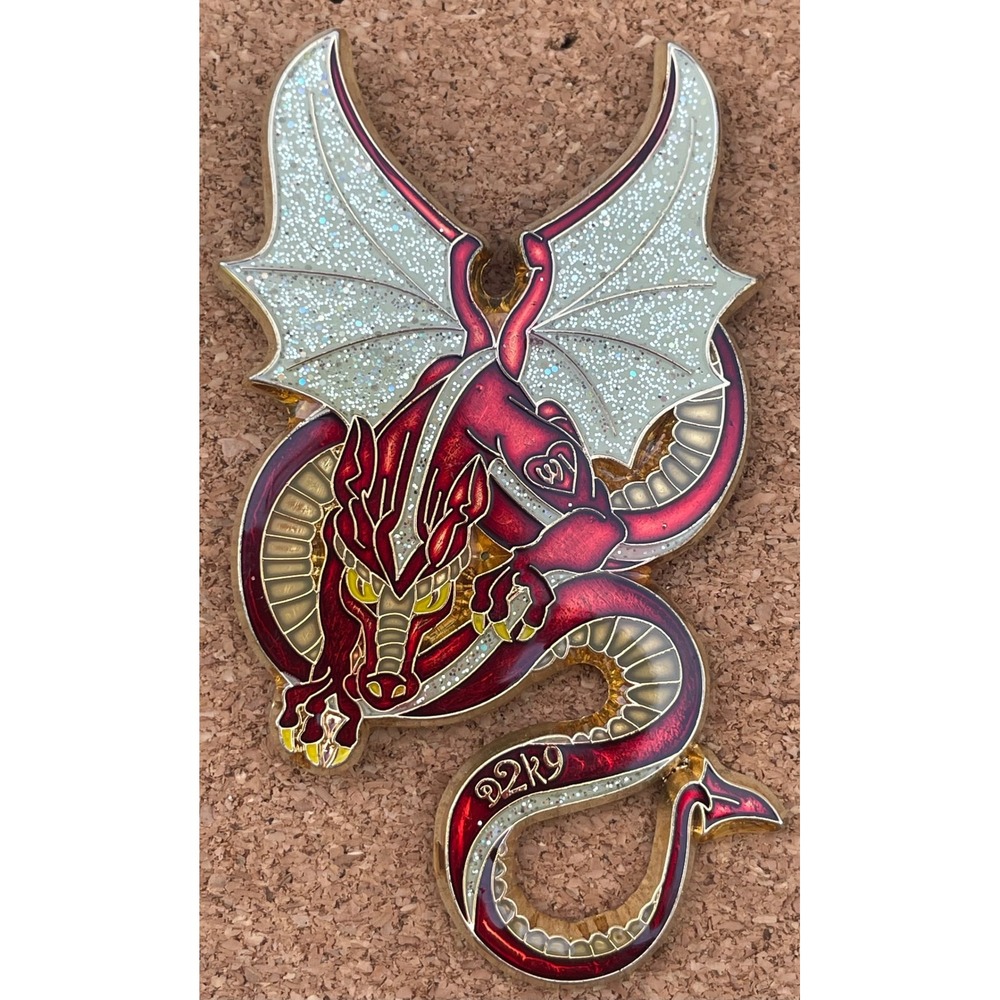 Destination Imagination Dragon Enamel Pin Set Multicolor Glitter 4 Piece View 5